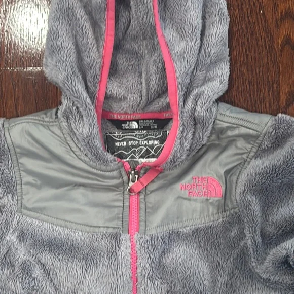 The North Face Gray and Pink Zip Hoodie Jacket - Picture 2 of 4